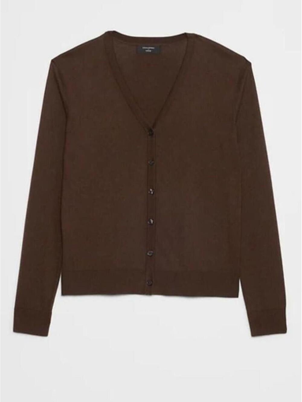 Banana Republic NWT Brown Cotton Blend Button Cardigan XS Lightweight